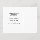 Club Bar Mitzvah Navy Blau Save the Date Ankündigungspostkarte (Rückseite)