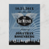Club Bar Mitzvah Navy Blau Save the Date Ankündigungspostkarte (Vorderseite)
