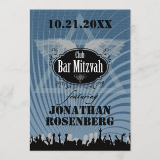 Club Bar Mitzvah Navy Blauer Einladung