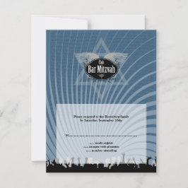 Club Bar Mitzvah Navy Blue UAWG Replik Card RSVP Karte