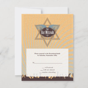 Club Bar Mitzvah UAWG Reply Card RSVP Karte