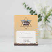 Club Bar Mitzvah UAWG Reply Card RSVP Karte (Stehend Vorderseite)