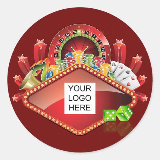 Club Casino Nacht Runder Aufkleber (Vorderseite)