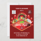 Club Casino Night Party personalisierte Einladung (Vorderseite)