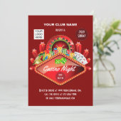 Club Casino Night Party personalisierte Einladung (Stehend Vorderseite)