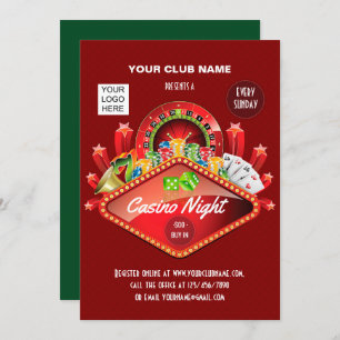 Club Casino Night Party personalisierte Einladung