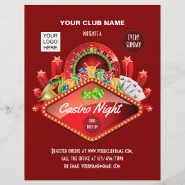Club Casino Night Party personalisiertes Foto Flyer