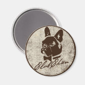 CLUB CHIEN Distressives Logo Magnet (Vorderseite/Rückseite)