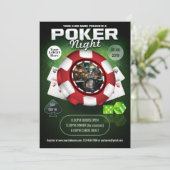 Club/Corporate Casino Themenhotel Poker Night Foto Einladung (Stehend Vorderseite)
