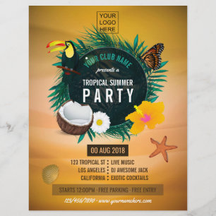 Club/Corporate Tropical Summer Foto und Logo hinzu Flyer