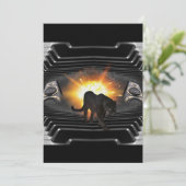 Club Disko DJ-Tastatur Black Panther Deejay Einladung (Stehend Vorderseite)