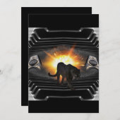 Club Disko DJ-Tastatur Black Panther Deejay Einladung (Vorne/Hinten)