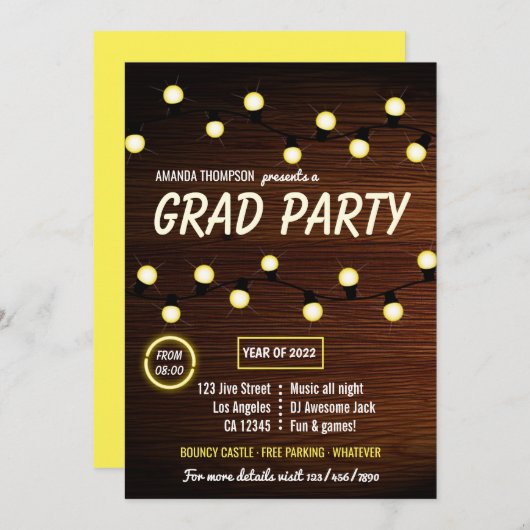 Club DJ Dance Music Graduation Party - Einladung (Vorne/Hinten)