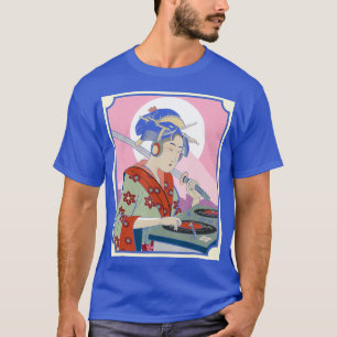Club-DJ Japanische Lady Samurai Kimono Kriegerin T-Shirt