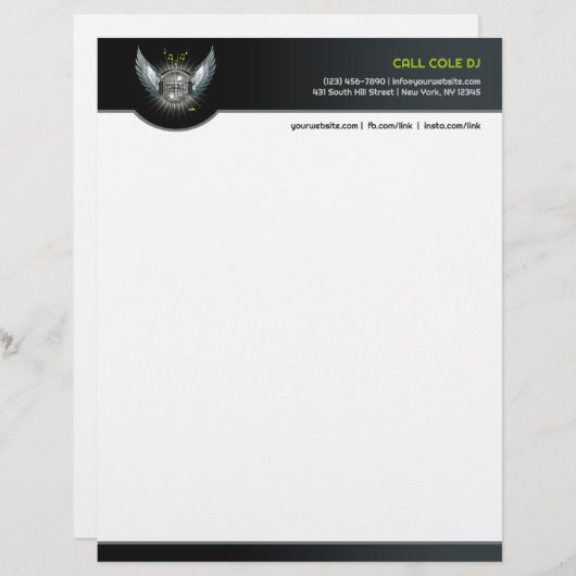 Club DJ Letterhead Briefkopf (Vorne/Hinten)