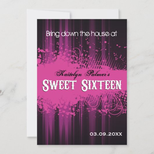 Club Flyer Look Sweet 16 Einladung (Vorderseite)