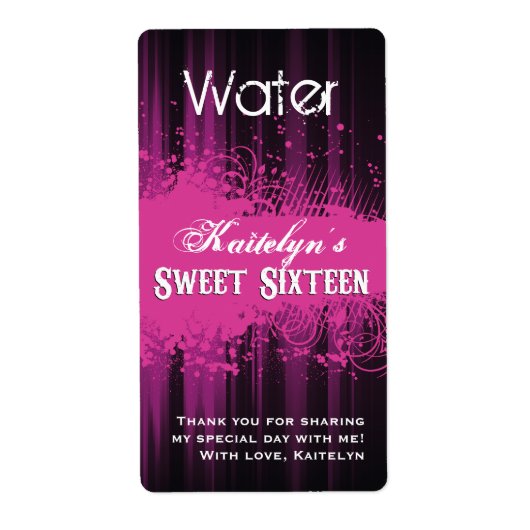 Club Flyer Look Sweet 16 Water Label (Vorne)