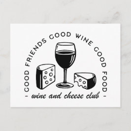 Club für Wein und Käse Postkarte