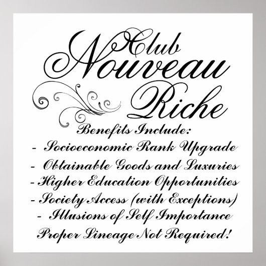 Club Nouveau Riche Poster (Vorne)