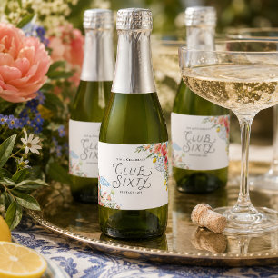 Club Sixty Coastal Garden Champagner-Etiketten Schaumweinetikett