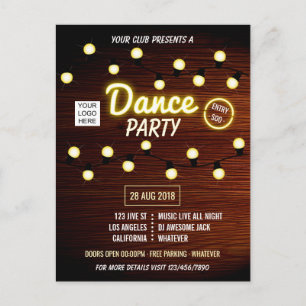 Club Sommer Musik Festival Tanzparty Postkarte