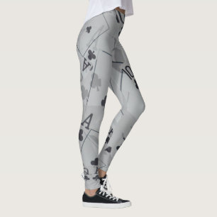 Club Straight Flush, Ladys Poker Cards Leggings