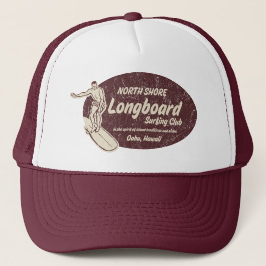 Club Surfing in Burgund Trucker Hat Truckerkappe (Vorderseite)