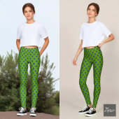 Club Symbol Muster Leuchtgrün Leggings