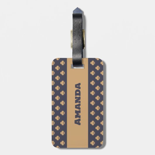 Club Symbol Pattern Bright Grau Gepäckanhänger (Rückseite vertikal)