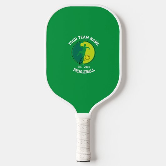Club Team Player Custom Green and White Pickleball Schläger (Vorderseite)