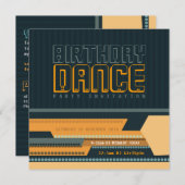 Club Techno Birthday Dance Party Einladung (Vorne/Hinten)