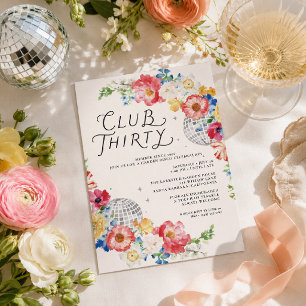 Club Thirty Garten Disco 30. Geburtstag Einladung