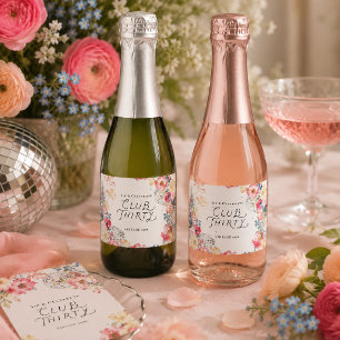 Club Thirty personalisierte Champagnerflaschenetik Schaumweinetikett