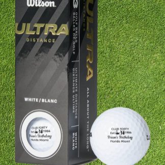 Club Vierzig Geburtstag Golf Personalisiert 40. Bd Golfball