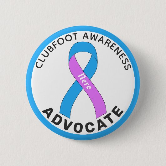 Clubfoot Awareness Advocation Ribbon White Button (Vorderseite)