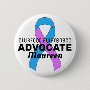 Clubfoot Awareness Advocation Ribbon White Button