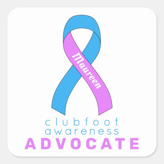 Clubfoot Awareness Advocation White Square Sticker (Vorderseite)