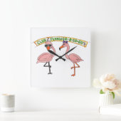 Clubhotel Flamingo Quadratische Wanduhr (Zuhause)