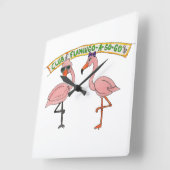 Clubhotel Flamingo Quadratische Wanduhr (Winkel)