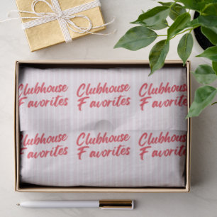Clubhouse-Favoriten   Rosa und rote Typografie  Seidenpapier