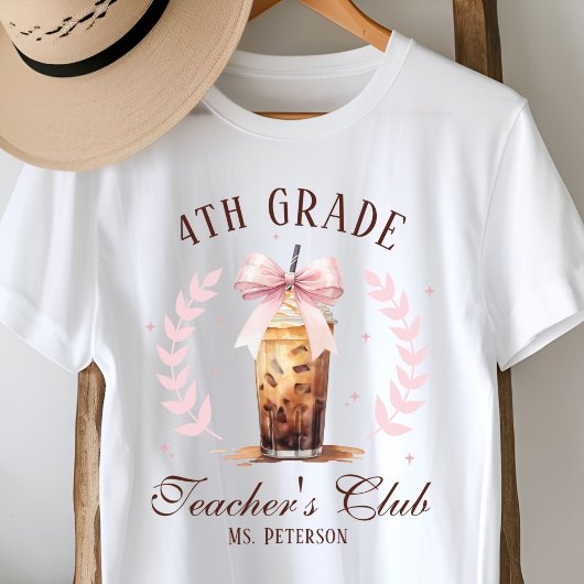 Clubname des Custom Grade Teacher's Coffee Lover T-Shirt