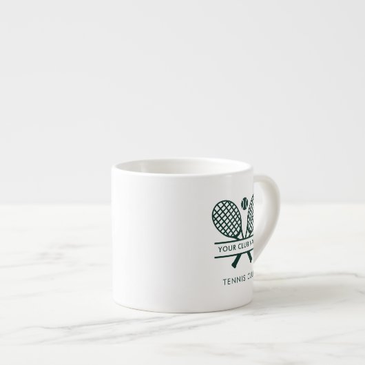 Clubname Green Logo Tennis Team Custom hinzufügen Espressotasse (Vorderseite Rechts)