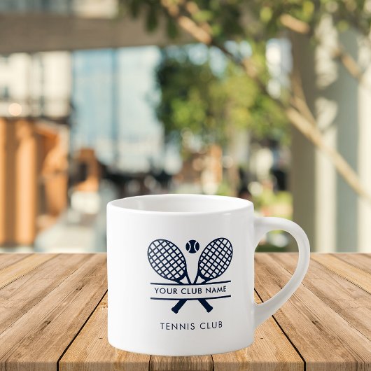 Clubname Navy Blue Logo Tennisteam Custom hinzufüg Espressotasse