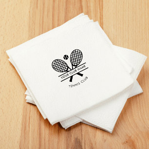 Clubname Tennis Team Black Logo Paper Serviette