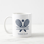 Clubname Tennis Team Navy Blue Logo Custom Kaffeetasse (Links)