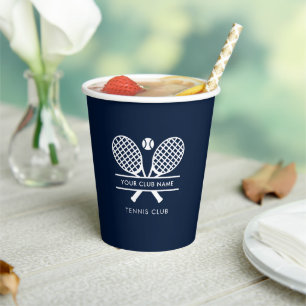 Clubname Tennis Team Weißes Logo Pappbecher