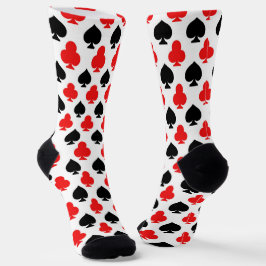 Clubs and Spades Playing Card Printed Socks Socken