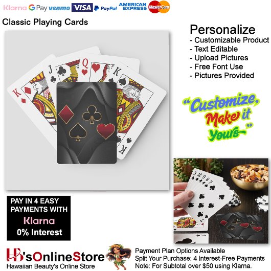 Clubs Diamonds Hearts & Spades Anzug Spielkarten