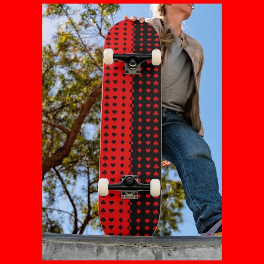 Clubs, Pik, Herz, Diamanten - cool Skateboard