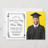 Clubs spielen Card Vegas Graduation Party Foto Einladung (Vorderseite)